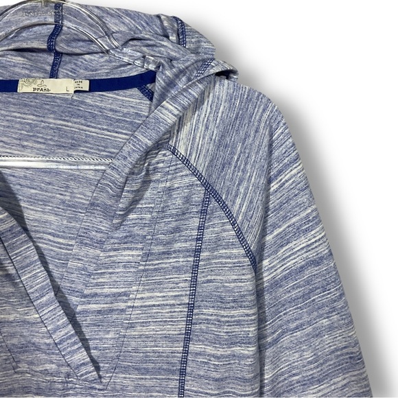 Prana Demi Hooded Pullover Top Sz L Space Dye Purple Lightweight Athleisure Acti - Picture 5 of 13